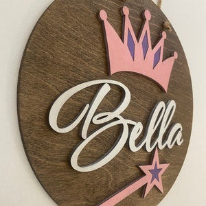 Personalized Princess Sign for Baby Girl Nursery Decor, Round Custom ...