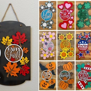 Interchangeable Address Sign Plaque, Door Hanger, Holiday & Seasonal Decor, Brown, White, Gray or Black