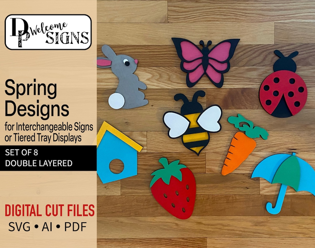 Glowforge Projects Spring Digital Spring Attachment Pieces for Interchangeable Sign, Glowforge ...