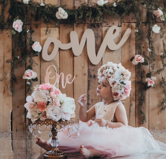 floral baby bonnet