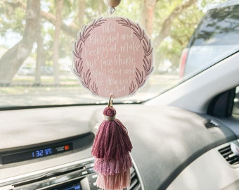 The Blessing Carminder, Lord Bless you and keep you Tassel Car Hanger, Christian Tassel Car Charm, faith car accessories