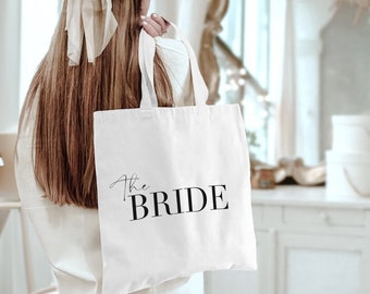 Borsa tote per la sposa/Borsa tote in tela di alta qualità per regalo di fidanzamento per addio al nubilato Addio al nubilato di classe il giorno del matrimonio La futura sposa