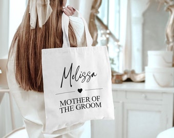 Custom Mother of the Groom Tote Bag | High Quality Personalised Name Hen Do Family Mum Bridal Party Team Classy Jute Wedding Tribe