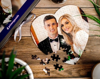 Custom Puzzle Heart Puzzle Jigsaw Love 20cm x 20cm Custom Jigsaw Personalised Puzzle Photo Puzzle Present For Him Her Wedding Gift Birthday