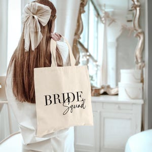 Premium "Bride Squad" Tote Bag | High Quality Canvas Hen Party Bachelorette Bridesmaid Bridal Team Classy Hen Do Party Jute