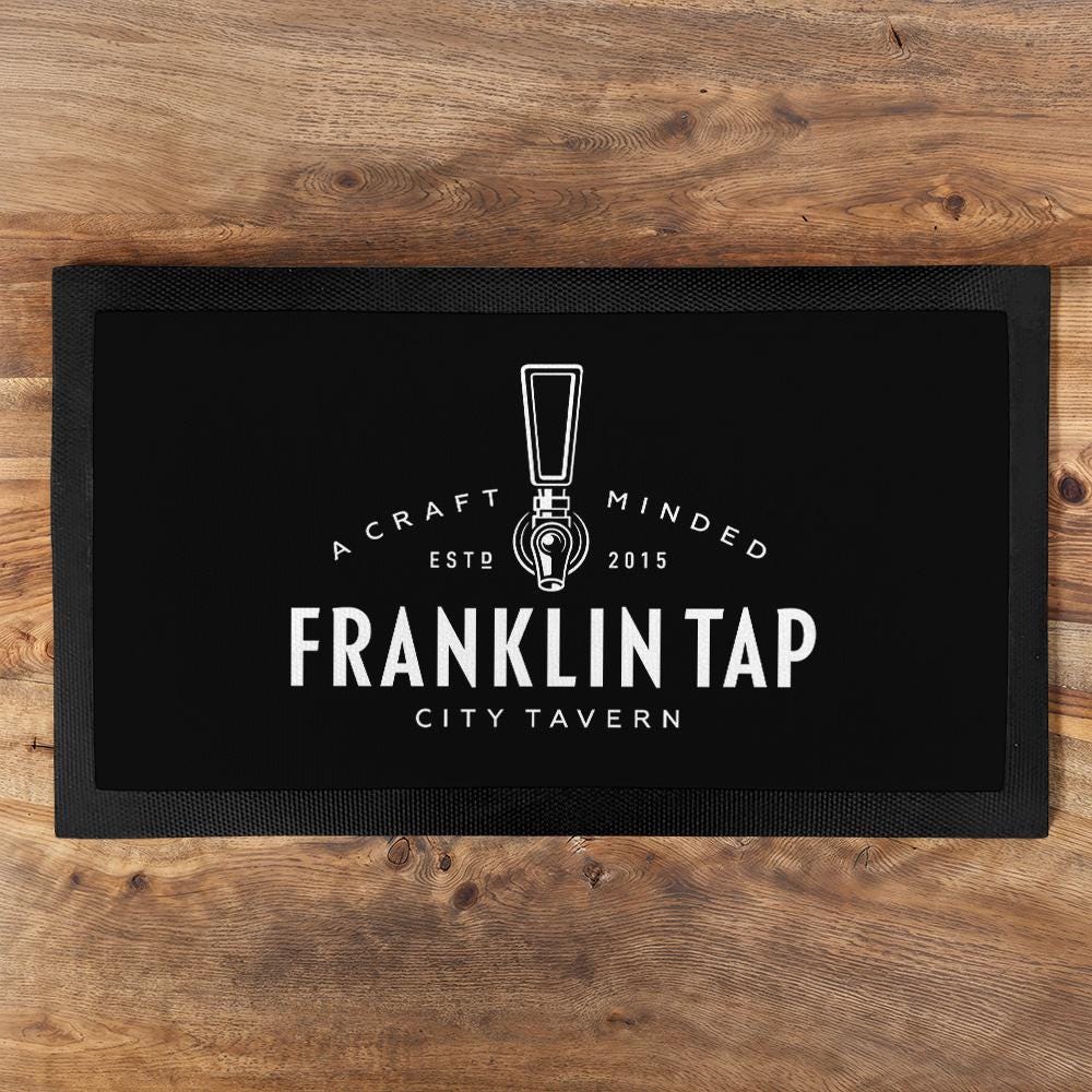 【未使用品】neighborhood LOGO BAR MAT Drink Local State Personalized Bar Mat, Custom Bar Mat, Home