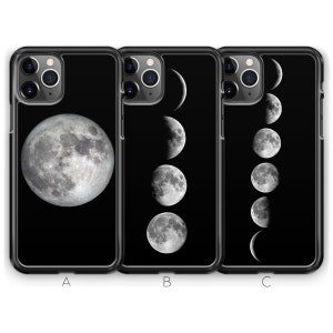 Moon iPhone 12 Case iPhone 12 Pro Case iPhone 12 Pro Max Case iPhone 12 Mini Case Full Moon Lunar Crescent Space Phase Zodiac Sign Celestial