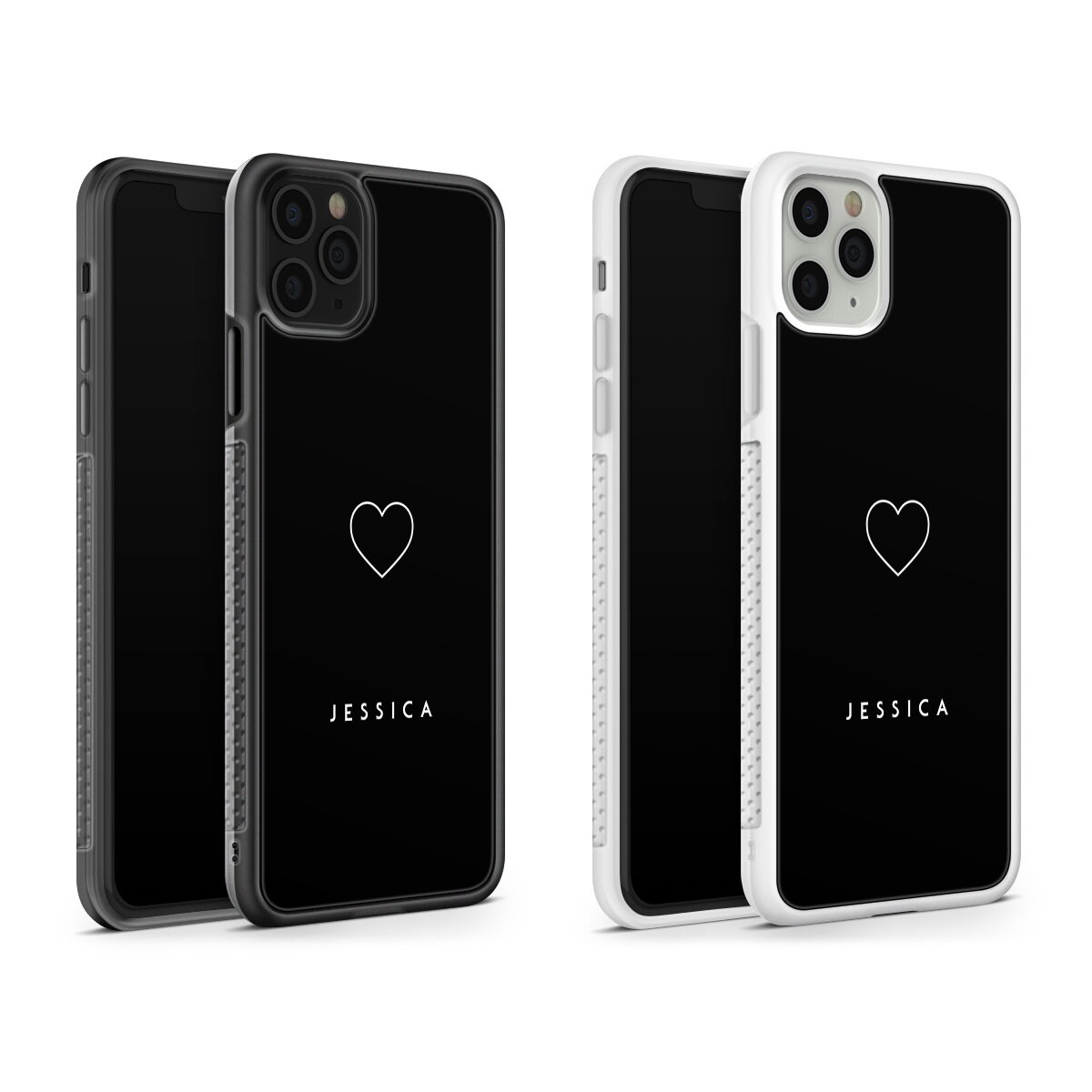 Étui Personnalisé Pour IPhone 7 Et XR - Avec Votre Nom/initiales + Motif Teddy & Heart - Plastique, Neuf UK