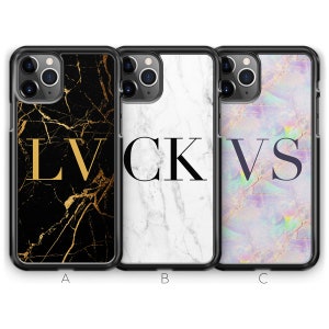Gepersonaliseerde iPhone 12 Case iPhone 12 Pro Case iPhone 12 Pro Max Case 12 Mini Case Marmeren Monogram Initialen Aangepaste naam Rubber Zacht Siliconen
