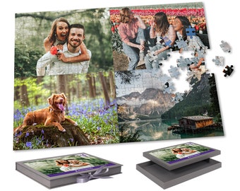 Photo Collage Jigsaw Puzzle 300 Piece (4 Pictures Max) Adult 40cm x 30cm Custom Personalised Puzzle Present Mother's Day Gift For Him Her