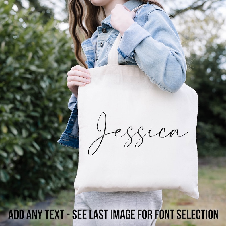 Personalisierte Einkaufstasche für das Leben Personalisierte Logo Text Bild Foto Marke Gedruckt Canvas Schulter Shopping Carryall Shopper Großkauf Bild 2