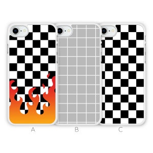 Kariert iPhone 8 Hülle iPhone 7 Hülle iPhone 8+ 7 Plus Hülle Grau Grid Feuer Flamme Kpop Tumblr Schachbrett Gummi Weiches TPU Silikon