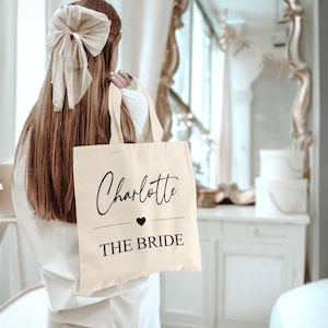 Benutzerdefinierte die Braut-Einkaufstasche | Hohe Qualität personalisierte Name Hen Do Bachelorette Party Brautjungfer Braut Team stilvoll Jute Hochzeit Tribe