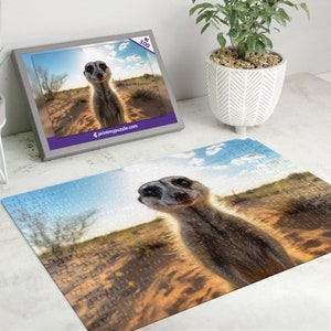 Erdmännchen 300 Teile Puzzle – Wildtier Wald Natur Liebhaber Geschenk Afrika Wüste Grasland Mierkat Suricate