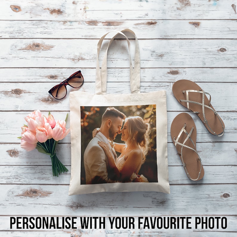 Personalisierte Einkaufstasche für das Leben Personalisierte Logo Text Bild Foto Marke Gedruckt Canvas Schulter Shopping Carryall Shopper Großkauf Bild 5