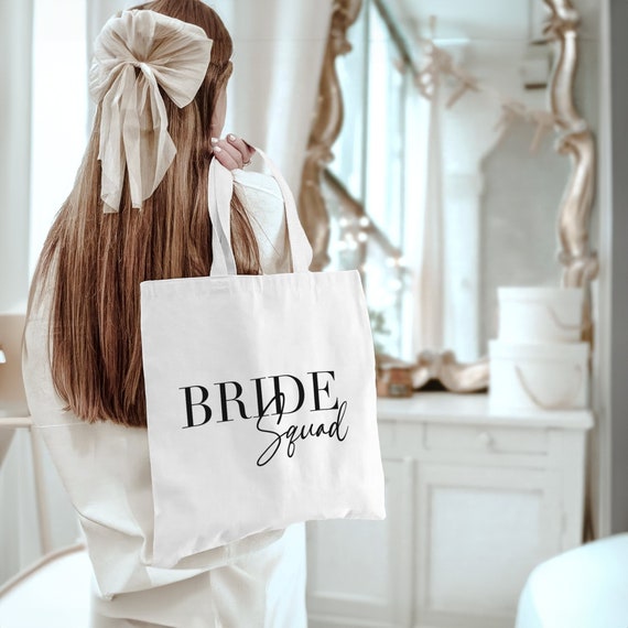 Bride squad canvas bag discount