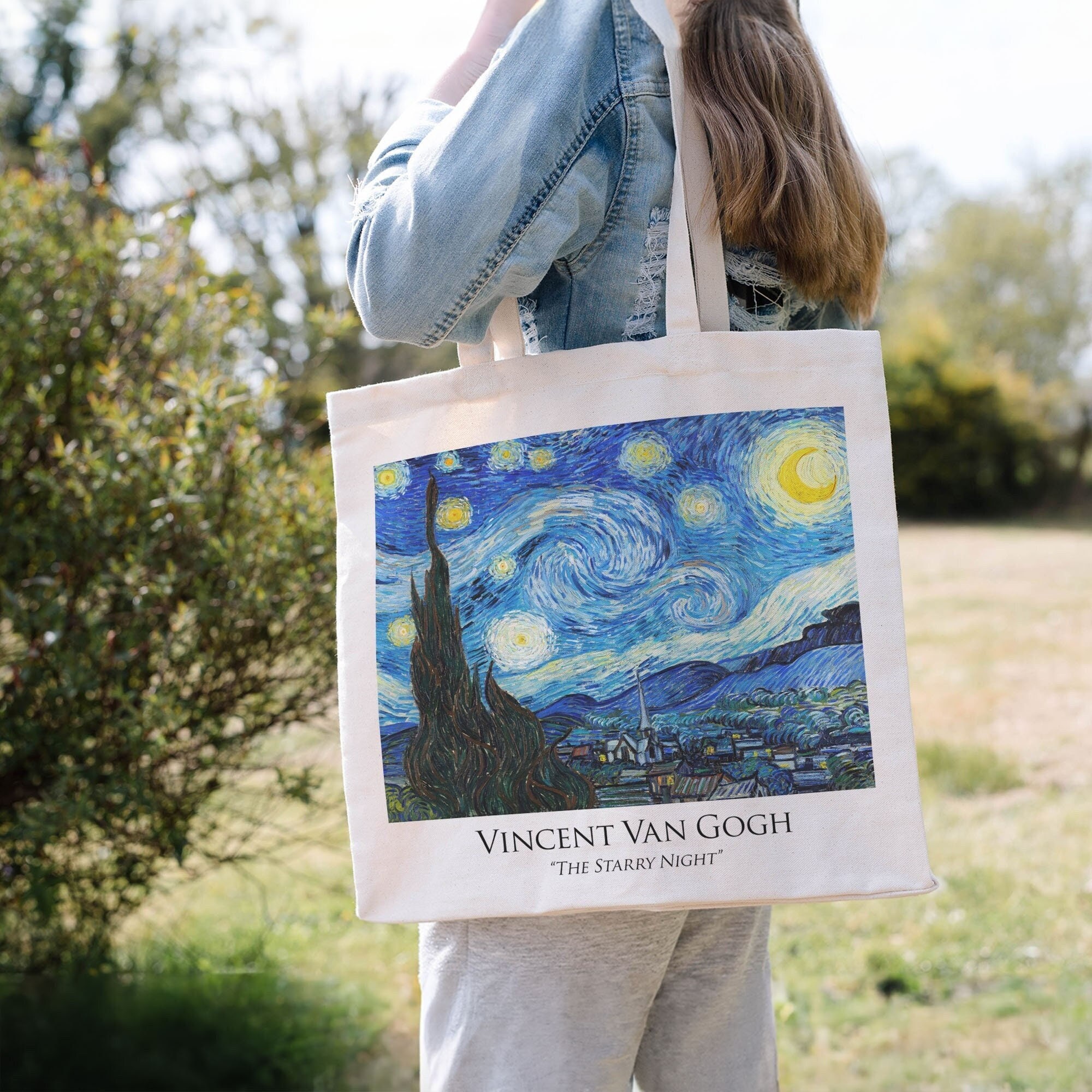 Van Gogh Tote Bag the Starry Night Art Print on 