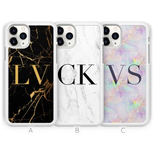 Personalisierte iPhone 13 Hülle iPhone 13 Pro Hülle iPhone 13 Pro Max Hülle 13 Mini Hülle Marmor Monogramm Initialen Wunschname Gummi Weiches Silikon