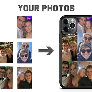 Pour Samsung et iPhone 14 Pro Max 13 12 Mini 11 XR X XS Galaxy S22 Plus Ultra S21 FE Coque de téléphone Collage Photo personnalisée Personnaliser cadeau photo