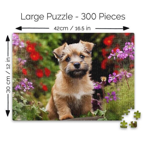 Cute Dogs in Garden 300 Large Piece Jigsaw Puzzle