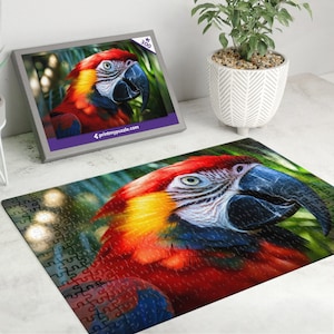 Ara 300 Teile Puzzle – Wildtier Wald Natur Liebhaber Geschenk Papagei Vogel Bunt Tropischer Regenwald Regenwald