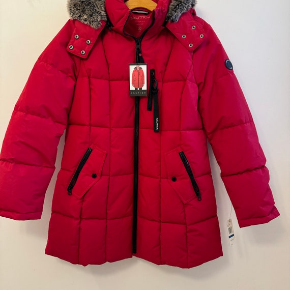 Nautica Women s Heavyweight Puffer Jacket With Faux Fur Lined Hood Etsy