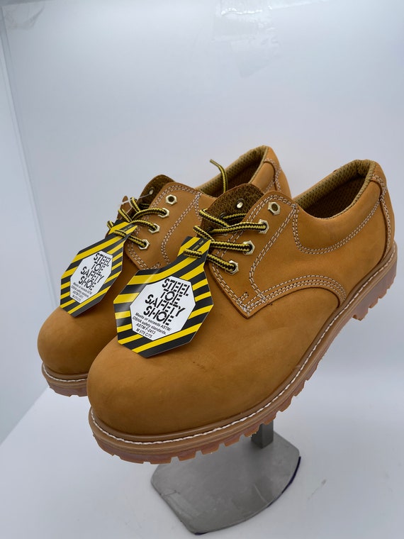 Steel Toe Genuine Leather Men's Oxford Work Shoes Oil Resistant - Etsy
