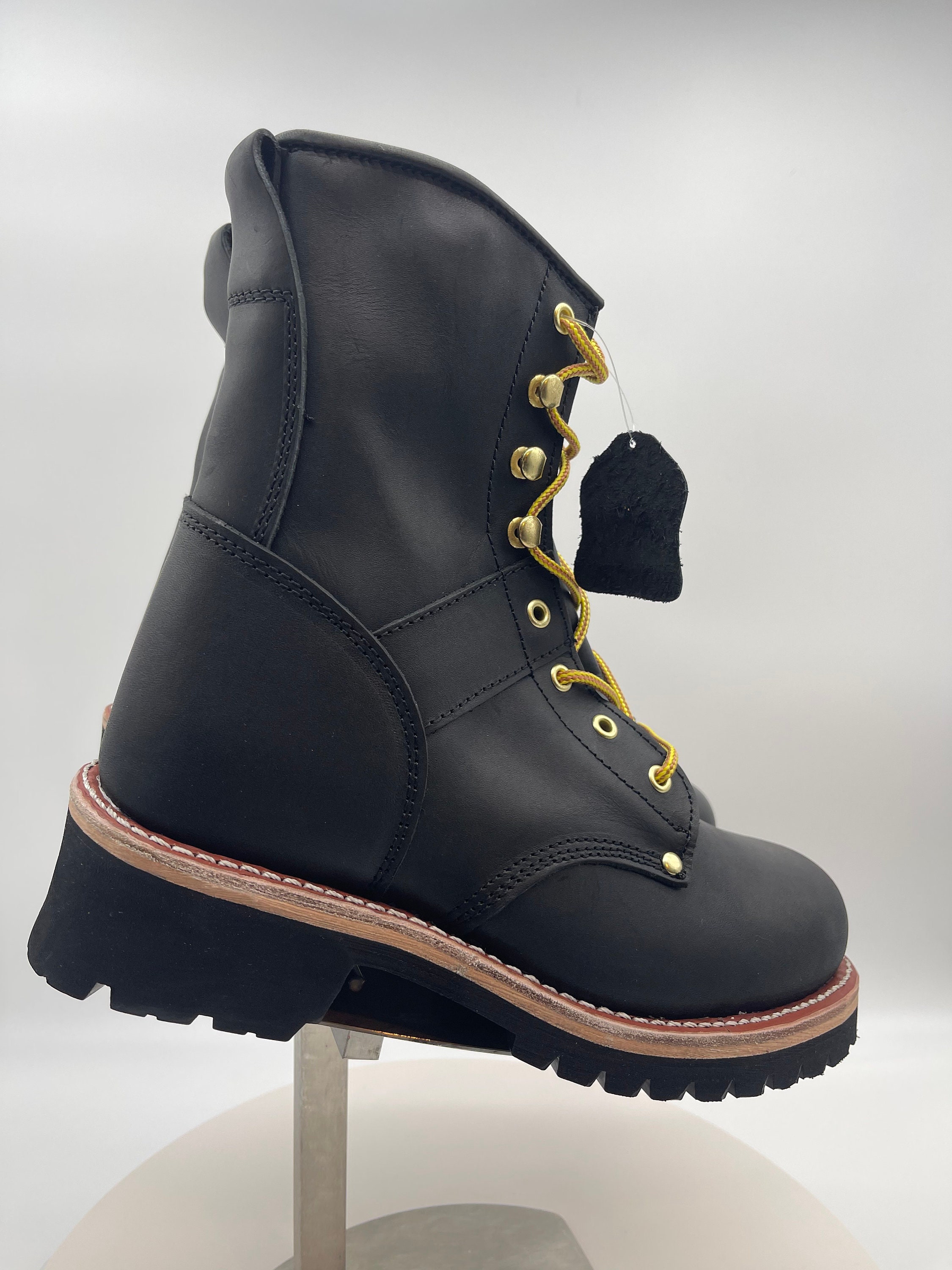 Loggers Black Leather Mens Tree Climbing Work Boots New Etsy