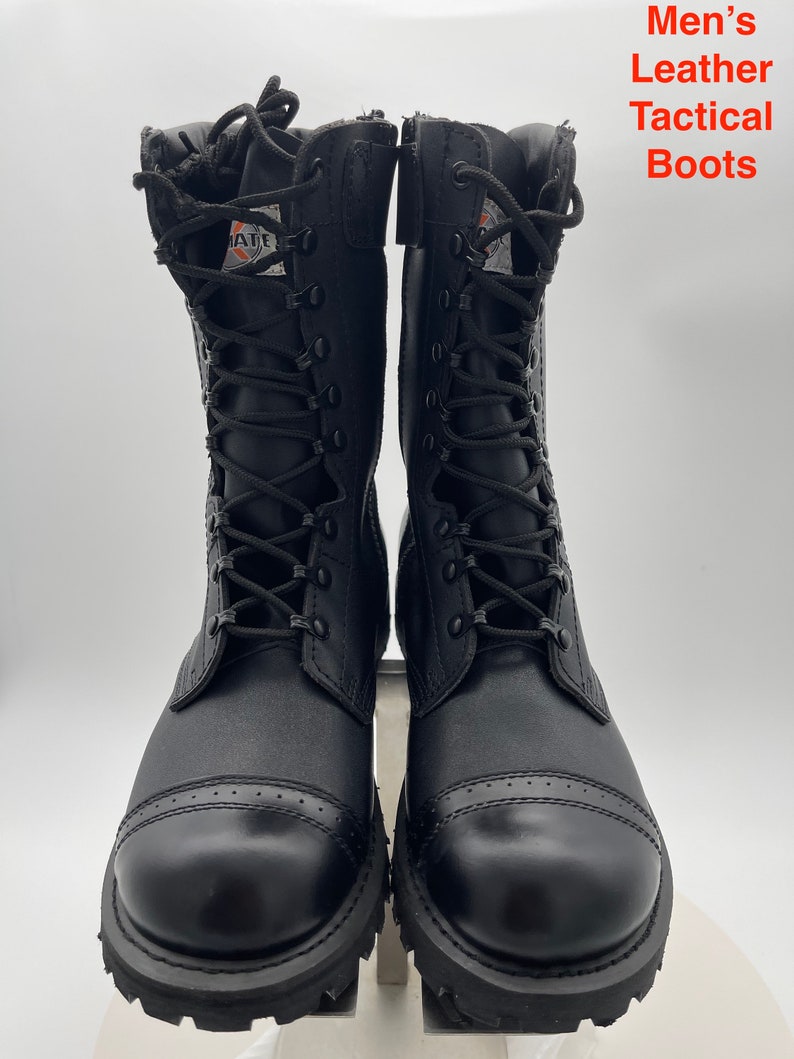 Tactical Men's Genuine Leather Upper Cap toe New Boots image 1