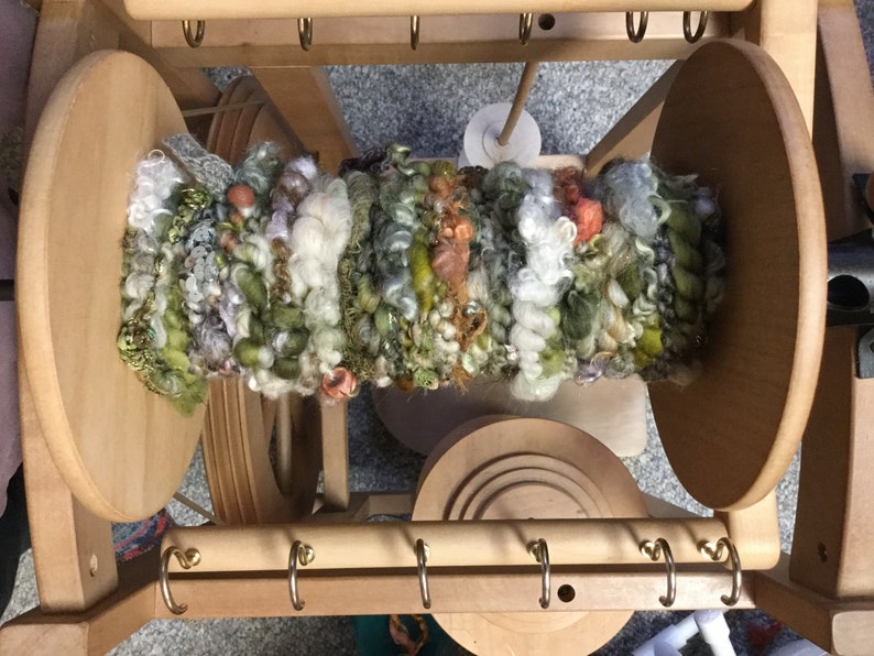 Handspun Art Yarn \u201cMoss and Lichen \u201c series