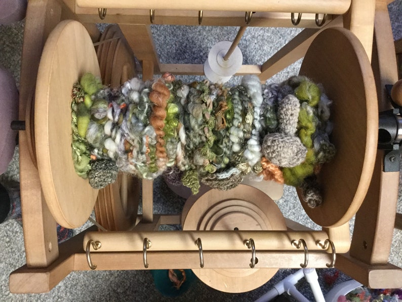 Handspun Art Yarn \u201cMoss and Lichen \u201c series