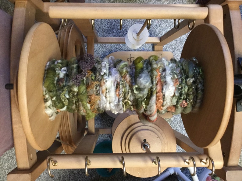 Handspun Art Yarn \u201cMoss and Lichen \u201c series
