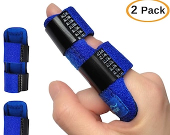 Chiroplax トリガーフィンガー スプリント ラップ サポートブレース 骨折・捻挫・指保護 矯正器具 関節炎・怪我の緩和 (2個パック)