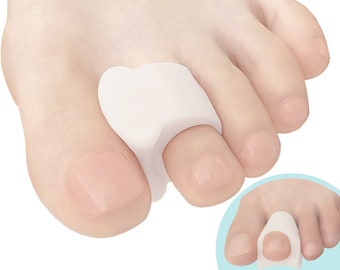 Chiroplax Gel Toe Spacers Separators Corrector Bunion Relief Overlapping Hammer Toe Straightener Spreader Hallux Valgus Splint, 6 Pack