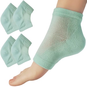 Chiroplax Vented Moisturizing Socks for Dry Cracked Heels Feet Treatment Gel Lined Spa to Repair Heal Soften Calluses Overnight, 2 Pairs