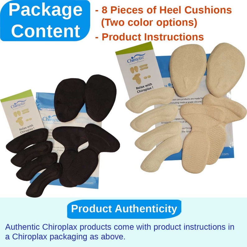 Chiroplax Reusable High Heel Cushion Inserts Pads Forefoot Ball of Foot Back of Heel Cup Grips Protector Liner Metatarsal Shoe Insoles