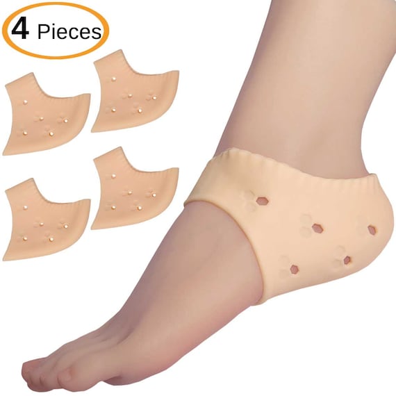 Protège-talon Silicone Talon Chaussettes Gel Talon Pad Pour Fasciite  Plantaire Talon Douleur Sec Fissuré Talon 3 Paires 