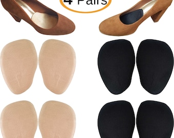 Chiroplax High Heel Pads Cushions Inserts (4 Pairs) Ball of Foot Metatarsal Forefoot Pain Relief Anti-Slip Shoe Insoles for Women