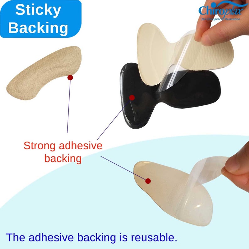 Chiroplax Reusable High Heel Cushion Inserts Pads Forefoot Ball of Foot Back of Heel Cup Grips Protector Liner Metatarsal Shoe Insoles