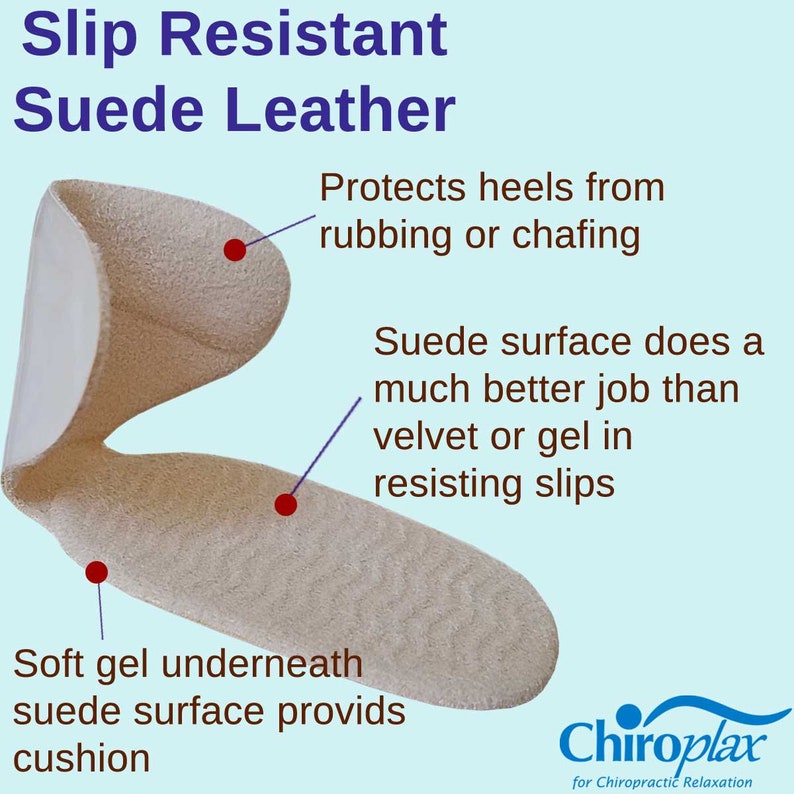 Chiroplax High Heel Cushion Inserts Pads Suede Metatarsal Heel Liner Protector Grips Anti Slip Shoe Insoles