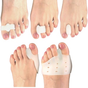 Chiroplax Gel Bunion Sleeve Corrector Cushion Pad Hallux Valgus Toe Spacer Separator Straightener Splint Protector Shield Relief (5 Pairs)
