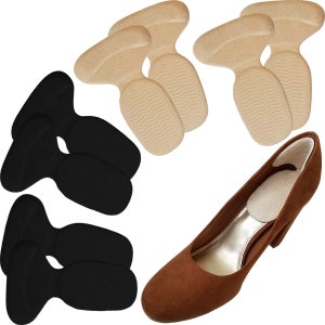 Chiroplax High Heel Cushion Inserts Pads (4 Pairs) Suede Metatarsal Heel Liner Protector Grips Anti Slip Shoe Insoles