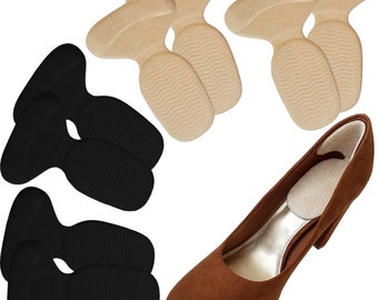 Chiroplax High Heel Cushion Inserts Pads (4 Pairs) Suede Metatarsal Heel Liner Protector Grips Anti Slip Shoe Insoles