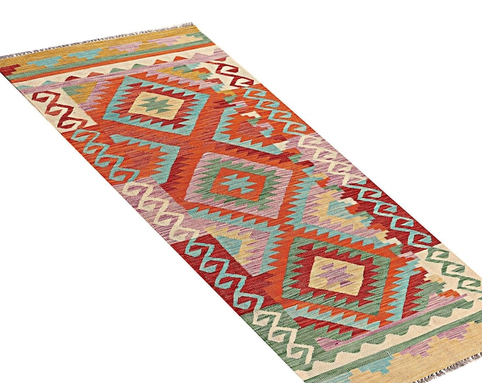 2x8 rug 240x76cm Afghan kilim rug handmade rug traditional runner rug flatwoven contemporary rug maimana kilim rug handwoven rug wool rug