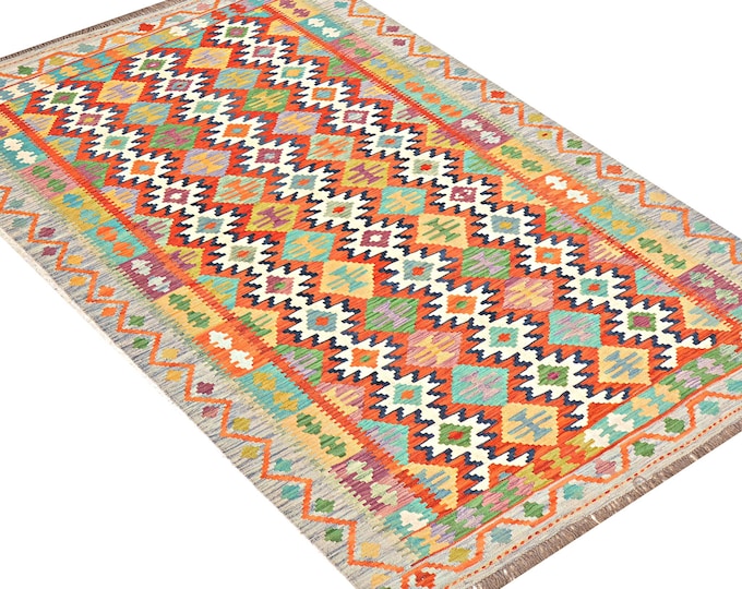 5x8 rug 236x167cm Afghan kilim rug handmade rug traditional rug flatwoven contemporary rug maimana kilim rug area rug handwoven rug wool rug