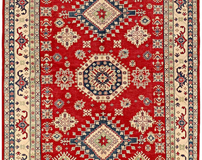 8x11 Area rug 335x245cm Brand New Authentic Handmade hand knotted traditional Afghan kazak rug natural wool and organic dyes Oriental rug