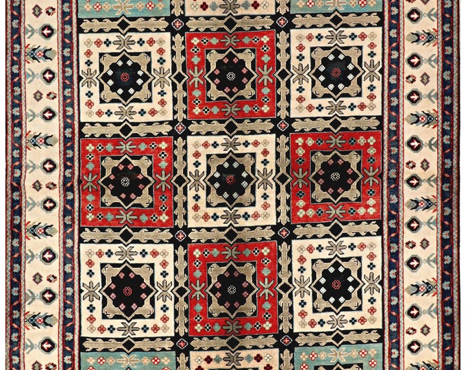 6.7x9.7 Area rug 294x202cm Authentic Brand New Handmade rug hand knotted high quality Afghan kazak rug traditional oriental natural wool rug