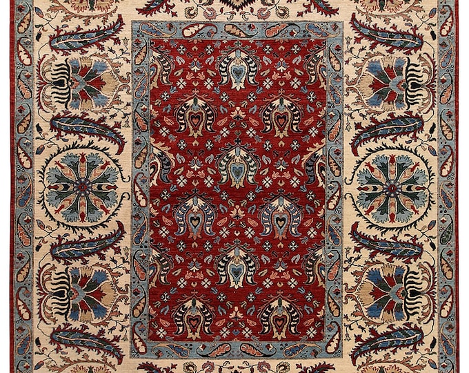 9x12 rug 363x274cm Authentic Handmade hand knotted fine quality area rug traditional Oriental Afghan Chobi rug natural wool & organic dyes