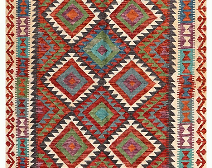 5x6 rug Brand new 190x158cm traditional rug flatwoven rug contemporary rug Afghan kilim rug natural wool Area rug oriental maimana kilim rug