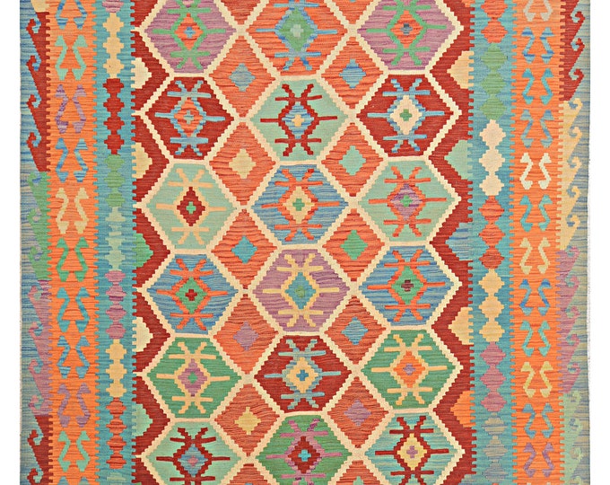 6x10 rug 3x2m Afghan kilim rug handmade rug traditional rug flatwoven rug contemporary rug maimana kilim rug area rug handwoven rug wool rug